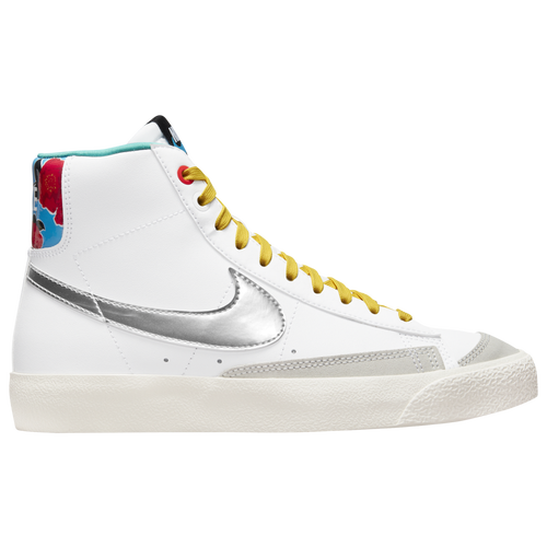 

Boys Nike Nike Blazer Mid '77 - Boys' Grade School Shoe White/Metallic Silver Size 05.0