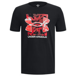 Boys' Grade School - Under Armour Box Logo Camo Short Sleeve T-Shirt - Black/Red/White