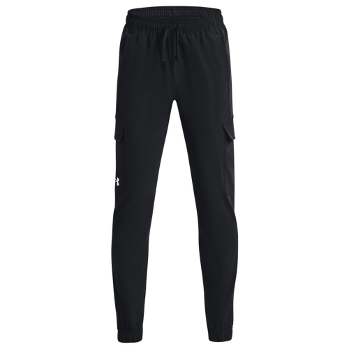 

Under Armour Boys Under Armour Pennant Woven Cargo Pants - Boys' Grade School Black/White Size S