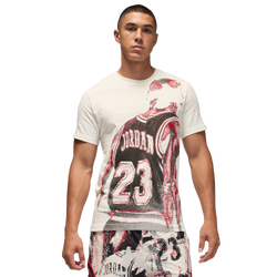 Men's - Jordan Dri-FIT Sport Graphic Short Sleeve Crew  - Sail/Black