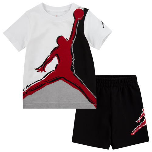 Jordan Kids' Boys  Painted Jumpman Tee & Short Set In Black/black