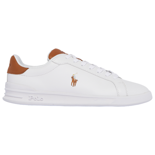 Polo Mens  Heritage Court Ii Leather Sneaker In White/tan