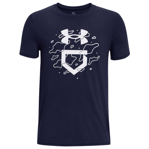 

Boys Under Armour Under Armour Camo Icon T-Shirt - Boys' Grade School Midnight Navy/White Size L