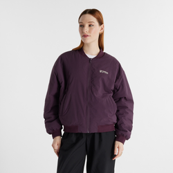 Women's - New Balance Heritage Woven Bomber Jacket  - Purple/White