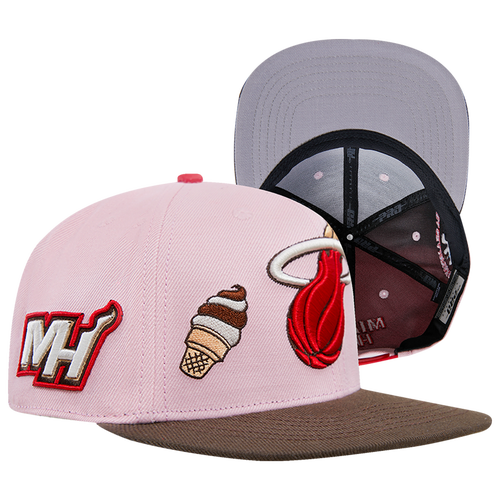 

Pro Standard Mens Miami Heat Pro Standard Heat Ice Cream Snapback Cap - Mens Pink/Brown Size One Size