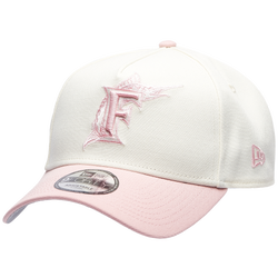 Adult - New Era Marlins 9FORTY A-Frame Cap - Chrome/Pink Rouge
