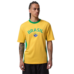 Men's - Jordan Brasil Short Sleeve T-Shirt  - Varsity Maize/Lucky Green/Varsity Maize