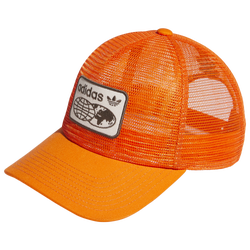 Men's - adidas Originals Worldwide Mesh Trucker Hat  - Orange/Brown