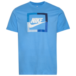 Men's - Nike Futura Block T-Shirt  - Carolina/White