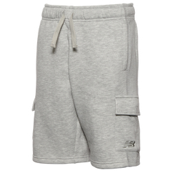 Boys' Grade School - New Balance Athletics Cargo Fleece Shorts  - Grey Heather
