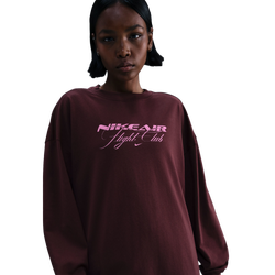 Women's - Nike Long Sleeve Travel T-Shirt  - Multi/Burgundy