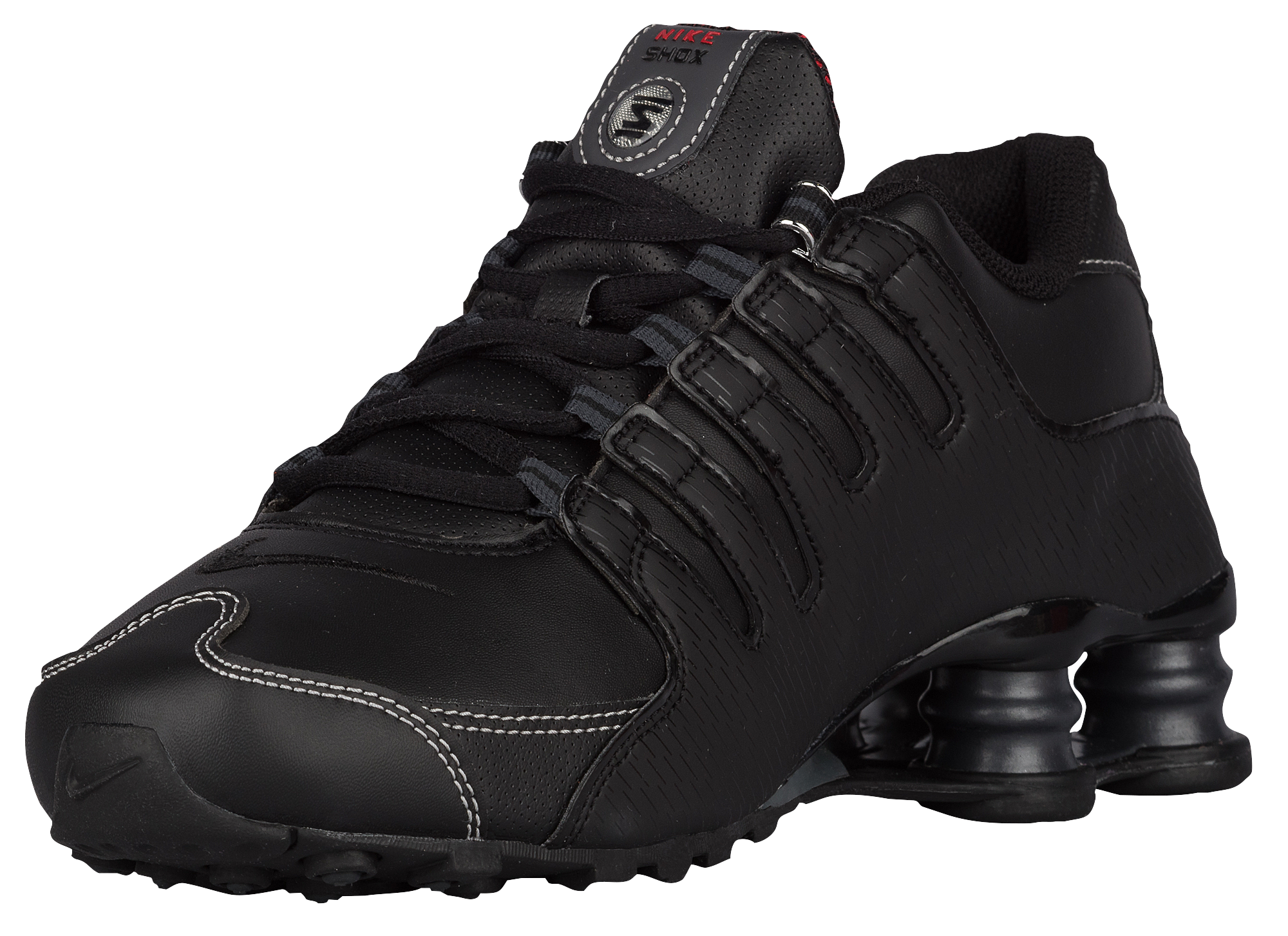 solid black nike shox