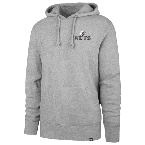 47 Brand Mens Brooklyn Nets Nets Arcitext Headline Hoodie - - Slate Gray