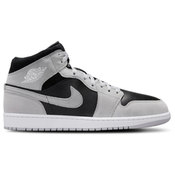 Men's - Jordan AJ 1 Mid  - Lt Smoke Gray/White/Black