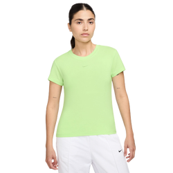 Women's - Nike Chill Knit Crop T-Shirt  - Light Liquid Lime/White