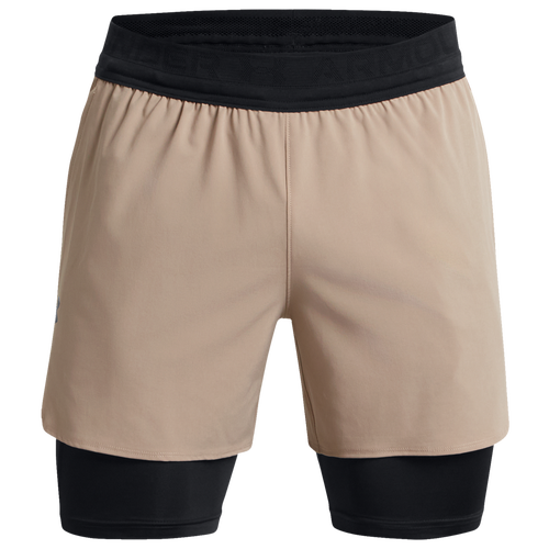 

Under Armour Mens Under Armour Peak Woven 2-in-1 Shorts - Mens Sahara/Black/Black Size S