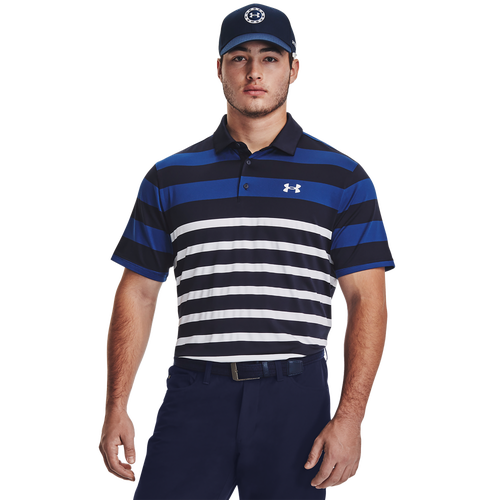 

Under Armour Mens Under Armour Playoff 3.0 Striped Polo - Mens Midnight Navy/Blue Size M