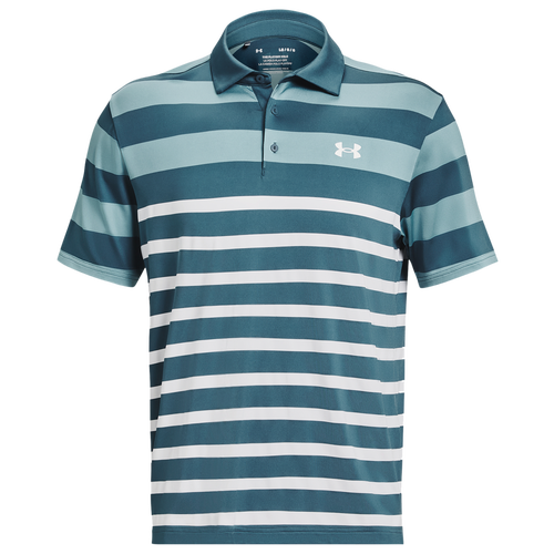 

Under Armour Mens Under Armour Playoff 3.0 Striped Polo - Mens Static Blue/Still Water Size M