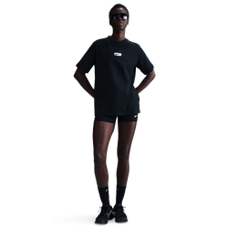 Women's - Nike Club Swoosh T-Shirt  - Black/White