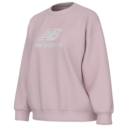 Pour femmes - New Balance Haut à col ras du cou en molleton Essential  - Rose/Blanc