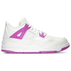 Girls' Preschool - Jordan Retro 4 Edge   - White/Hyper Violet