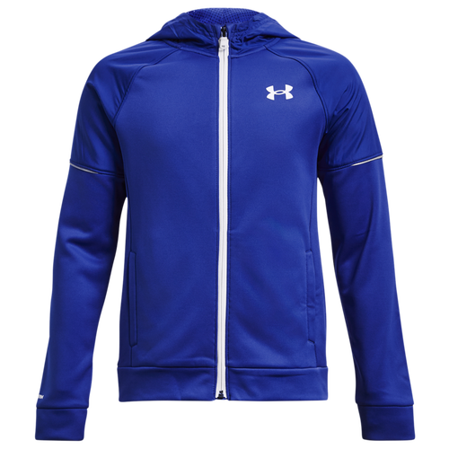

Boys Under Armour Under Armour AF Storm Full-Zip Hoodie - Boys' Grade School White/Team Royal Size L
