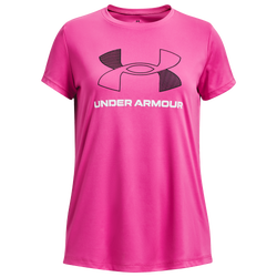 Girls' Grade School - Under Armour Tech BL  T-Shirt - Black/Rebel Pink