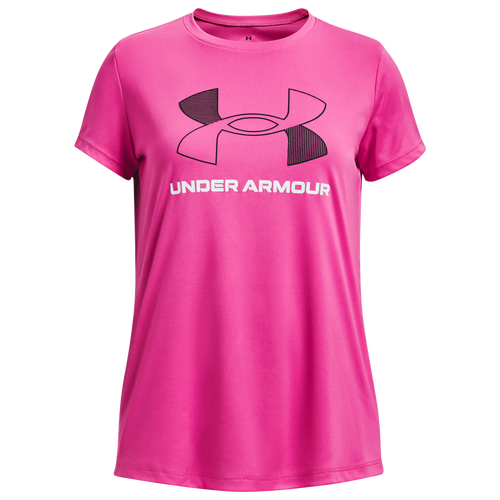 

Girls Under Armour Under Armour Tech BL T-Shirt - Girls' Grade School Black/Rebel Pink Size M
