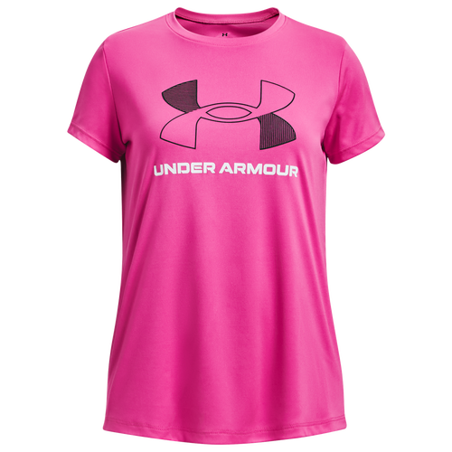 

Girls Under Armour Under Armour Tech BL T-Shirt - Girls' Grade School Black/Rebel Pink Size L