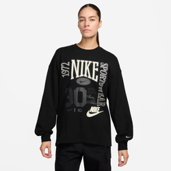 Women's - Nike Street Fleece Crew - Black/Sail