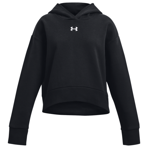 

Girls Under Armour Under Armour Rival Fleece Crop Hoodie - Girls' Grade School Black/White Size L