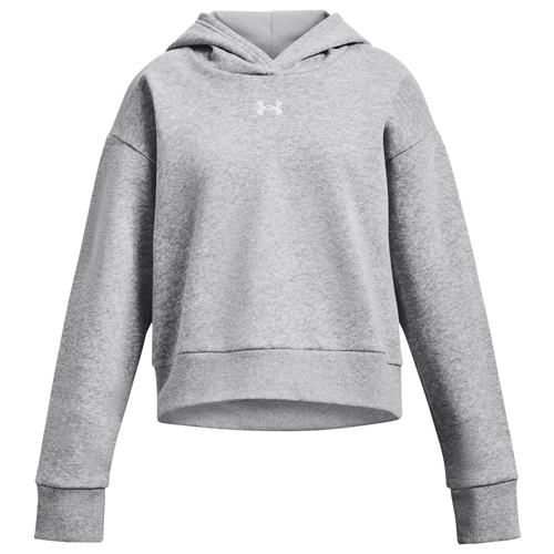 

Girls Under Armour Under Armour Rival Fleece Crop Hoodie - Girls' Grade School Mod Gray/White Size L