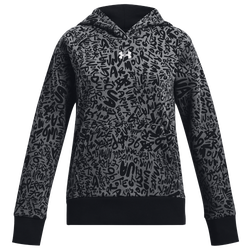 Girls' Grade School - Under Armour Rival Fleece Printed Hoodie - Black/White