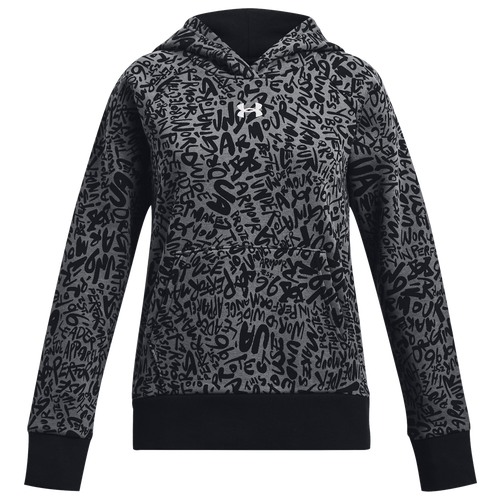 

Girls Under Armour Under Armour Rival Fleece Printed Hoodie - Girls' Grade School Black/White Size M