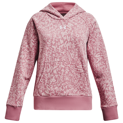 

Girls Under Armour Under Armour Rival Fleece Printed Hoodie - Girls' Grade School Pink Elixir/White Size L