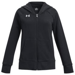 Girls' Grade School - Under Armour Rival Fleece Full-Zip Hoodie - Black/White