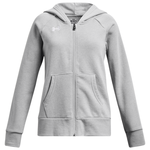 

Girls Under Armour Under Armour Rival Fleece Full-Zip Hoodie - Girls' Grade School Mod Gray/White Size XL