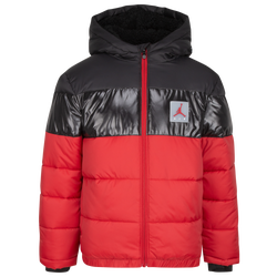 Boys' Grade School - Jordan Bold Stripe Puffer - Red/Black