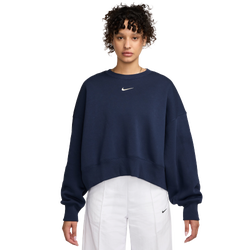 Pour femmes - Nike Haut à col ras du cou OOS en molleton NSW Style - Bleu marine/Blanc