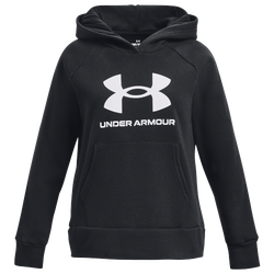 Girls' Grade School - Under Armour Rival Fleece BL Hoodie - Black/White