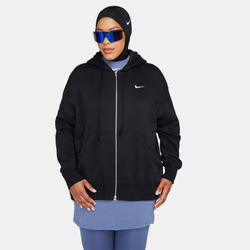 Women's - Nike Phoenix Fleece Long Sleeve Full-Zip  - Black/White