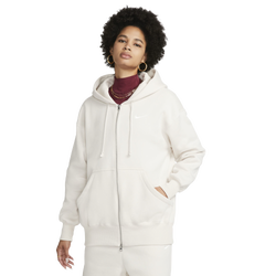 Women's - Nike Phoenix Fleece Long Sleeve Full-Zip  - Light Orewood Brown/Sail