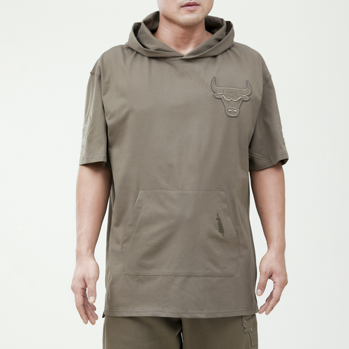 

Pro Standard Mens Chicago Bulls Pro Standard Bulls Neutral CJ Short Sleeve Pullover Hoodie - Mens Dark Taupe/Dark Taupe Size XXL
