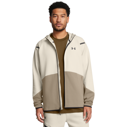 

Under Armour Mens Under Armour Unstoppable Fleece Full-Zip Hoodie - Mens Timberwolf Taupe/Summit White/Black Size L