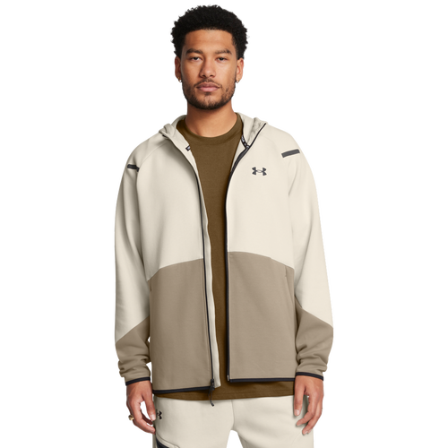 

Under Armour Mens Under Armour Unstoppable Fleece Full-Zip Hoodie - Mens Timberwolf Taupe/Summit White/Black Size XS