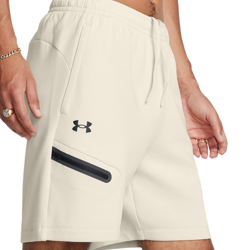 MENS - Under Armour Unstoppable Fleece Shorts - Summit White/Black