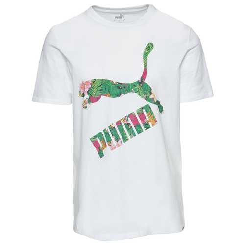

PUMA Mens PUMA Floral Logo T-Shirt - Mens White/Multi Size M