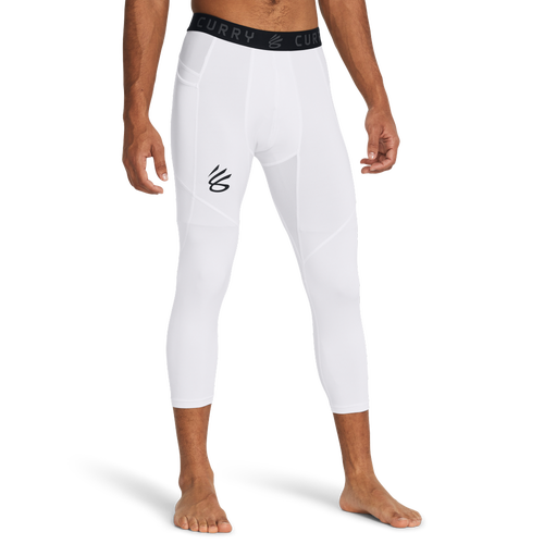 

Under Armour Mens Under Armour Curry 3/4 Comp Leggings - Mens White/White/Black Size S