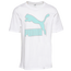 PUMA Logo T-Shirt - Men's White/Aqua