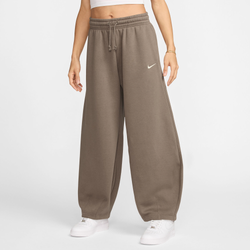 Women's - Nike Phoenix MR OS Tapered Pants  - Mink Brown/Sail